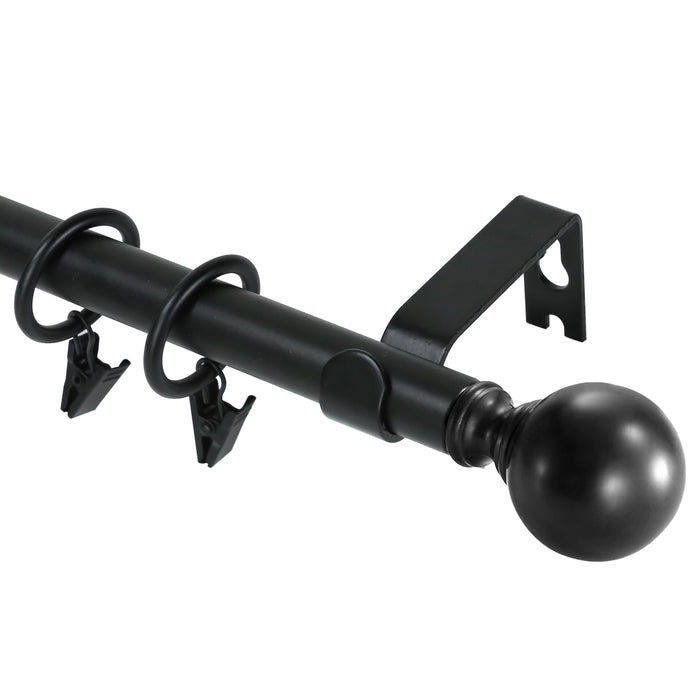 Urbanest Ball Adjustable Single Drapery Curtain Rod Set with Rings, 5-8"