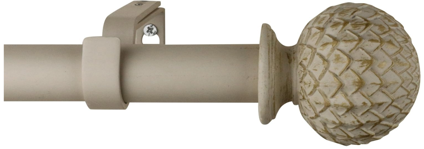 Urbanest 1-inch Diameter Round Artichoke Adjustable Drapery Curtain Rod - 3 Finishes