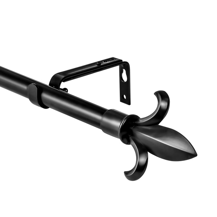 Urbanest Classic Forged Iron Fleur De Lis Window Drapery Rod Set