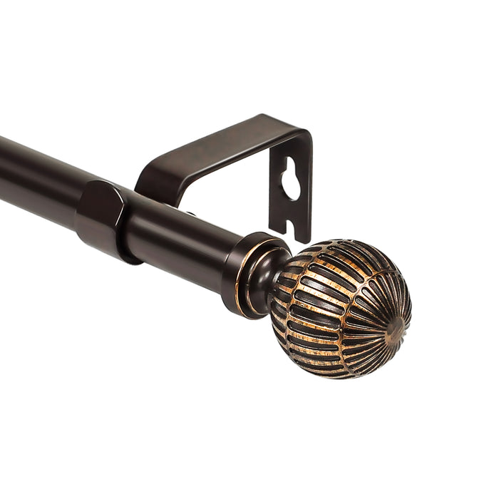 Urbanest 5-8" Single Telescoping Curtain Rod with Volle Ball Finials, 28"-120"