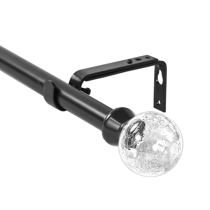 1" Diameter Crackle Glass Adjustable Single Drapery Curtain Rod