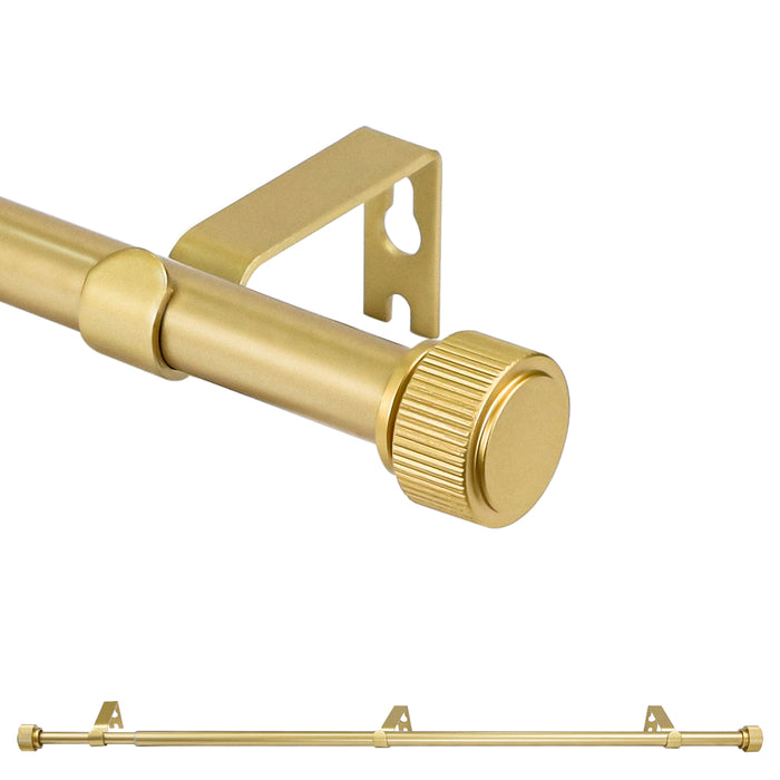 Urbanest 5/8" Diameter Adjustable Single Drapery Curtain Rod Set with Poignee Finials, 28"-48"/48"-84"/84"-120", Gun Metal, Pewter, Matte Gold