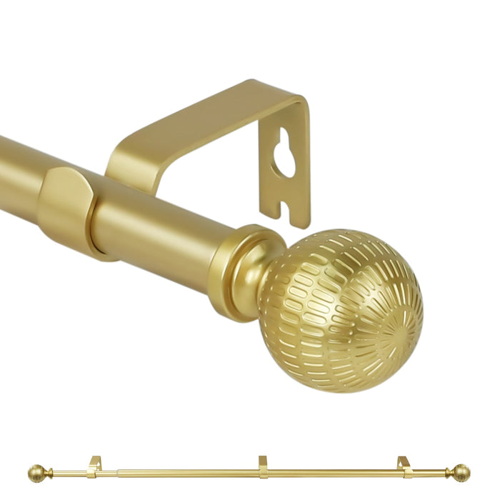Urbanest 5-8" Single Telescoping Curtain Rod with Reticulated Ball Finials