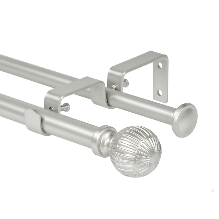 Urbanest 5/8 Inch Adjustable Double Curtain Rod Set with Volle Ball Finials, 28"-120"