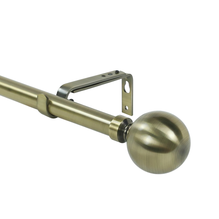 Classico Steel Ball Window Drapery Curtain Rod Set