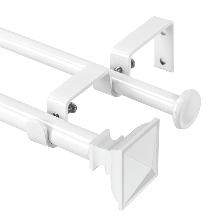 Urbanest Square Urn Adjustable Double Drapery Curtain Rod Set, 5-8"