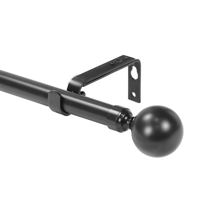 Urbanest 1-inch Diameter Steel Ball Adjustable Single Drapery Curtain Rod - 5 Finishes