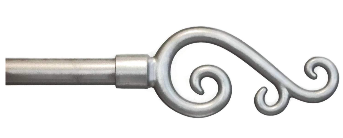 Urbanest Adjustable Scroll Finial Curtain Drapery Rod Set, 5-8-inch