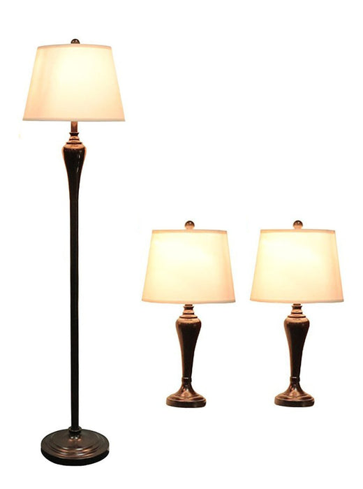 Lincoln 3-piece Table and Floor Lamp Set
