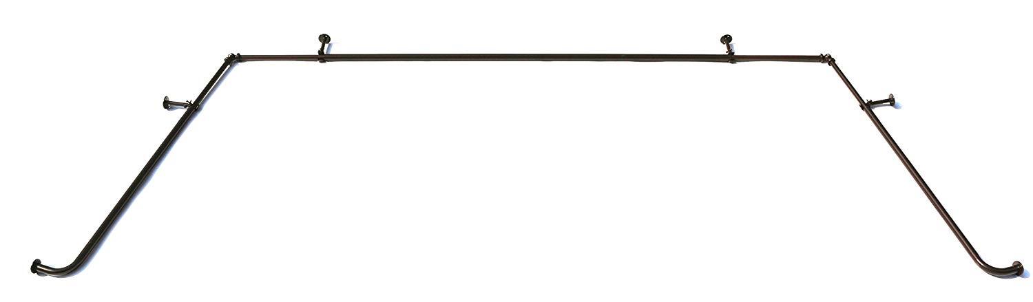 1-Inch Bay Window Curtain Rod Set - 7 Finishes