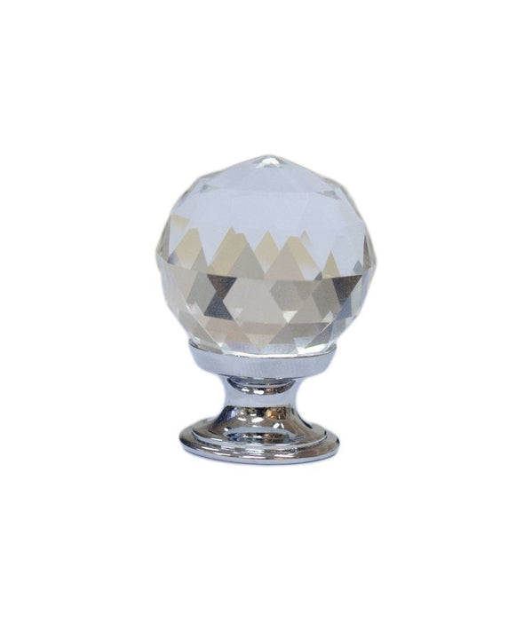 Vintage Style Diamond Shaped Glass Cabinet Hardware Knob 1-3/16 Inch Diameter, Zinc Alloy Base