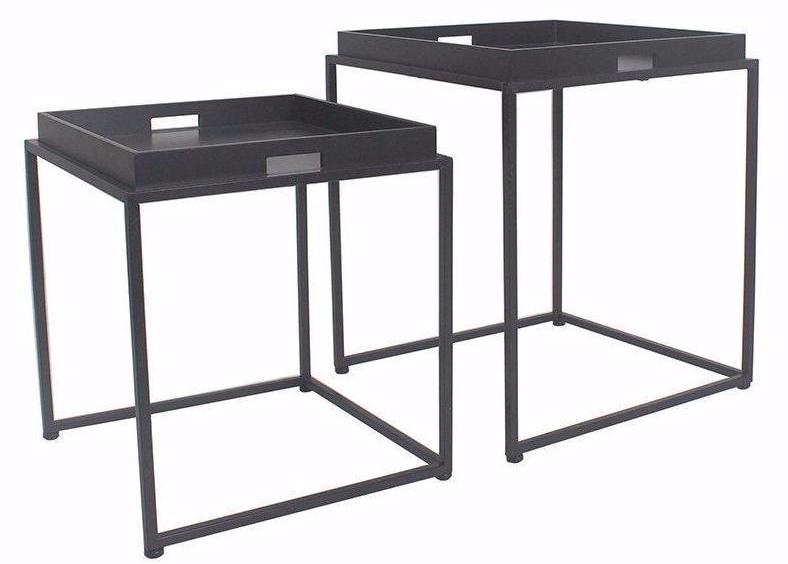 Brooklyn Set of 2 Metal & Wood Nesting Tables - 2 Finishes