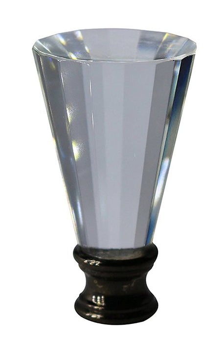 Crystal Trumpet Lamp Finial - 2 Finishes
