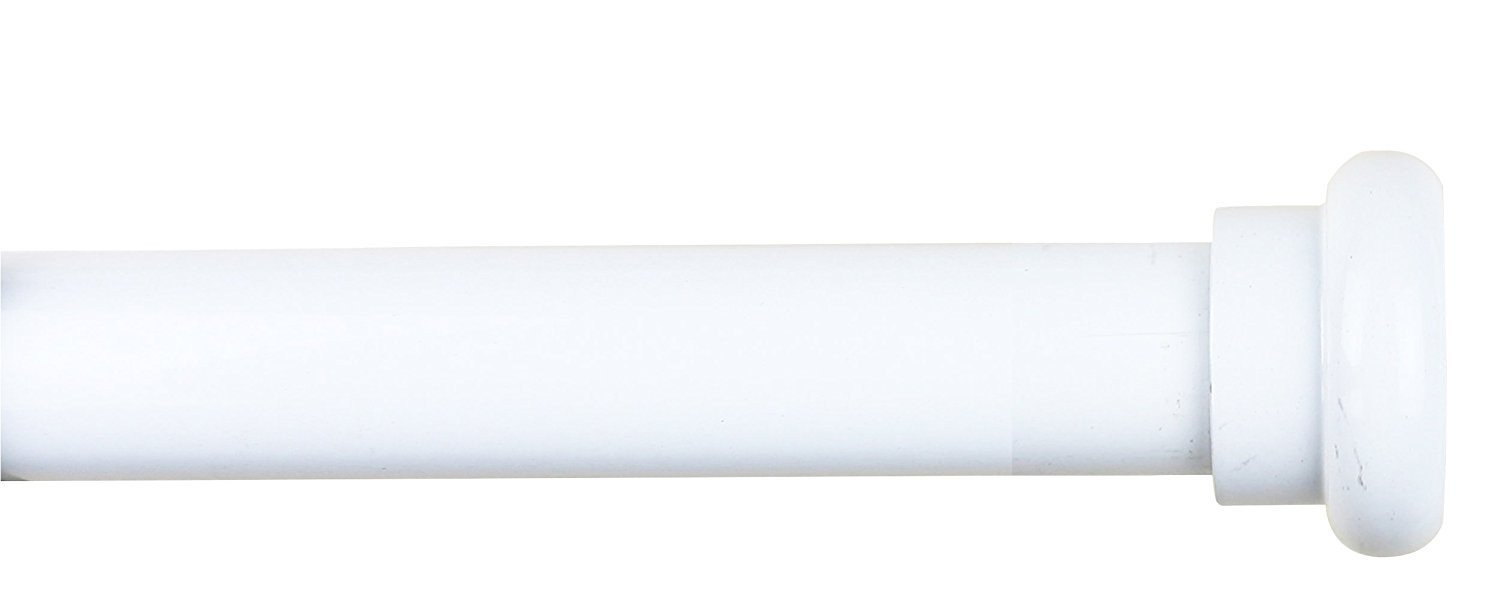 1-inch Diameter Button Adjustable Single Drapery Curtain Rod - 8 Finishes