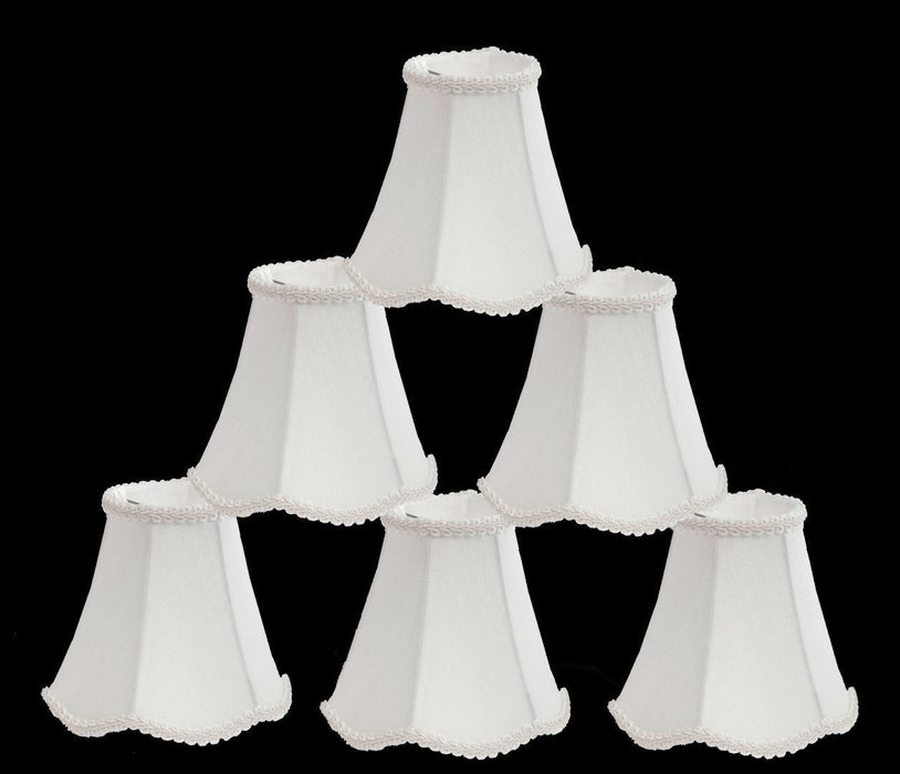 Silk Scallop 6-inch Chandelier Lamp Shade - 3 Colors
