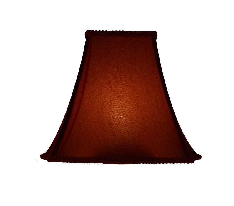 Softback Scalloped Box Lampshade, Faux Silk, 5x12x10", Burgundy, Spider