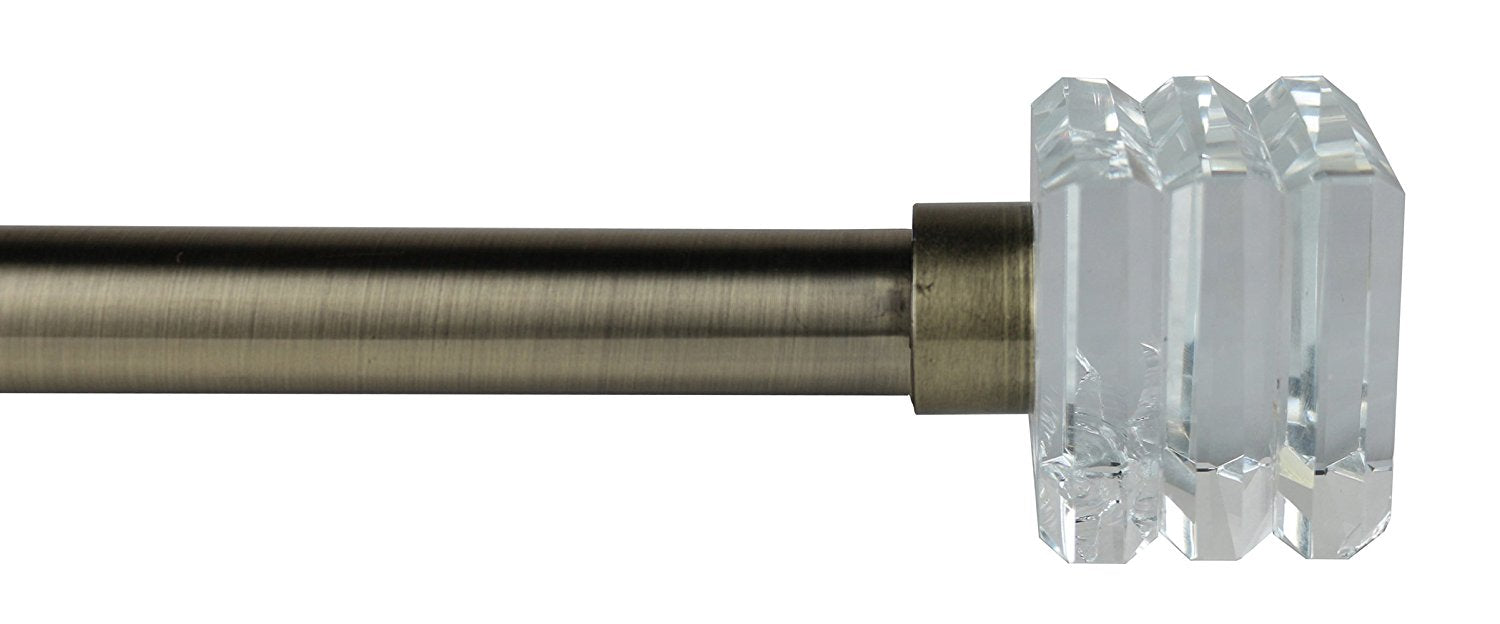 Urbanest 1-inch Diameter Basilica Crystal Adjustable Single Drapery Curtain Rod