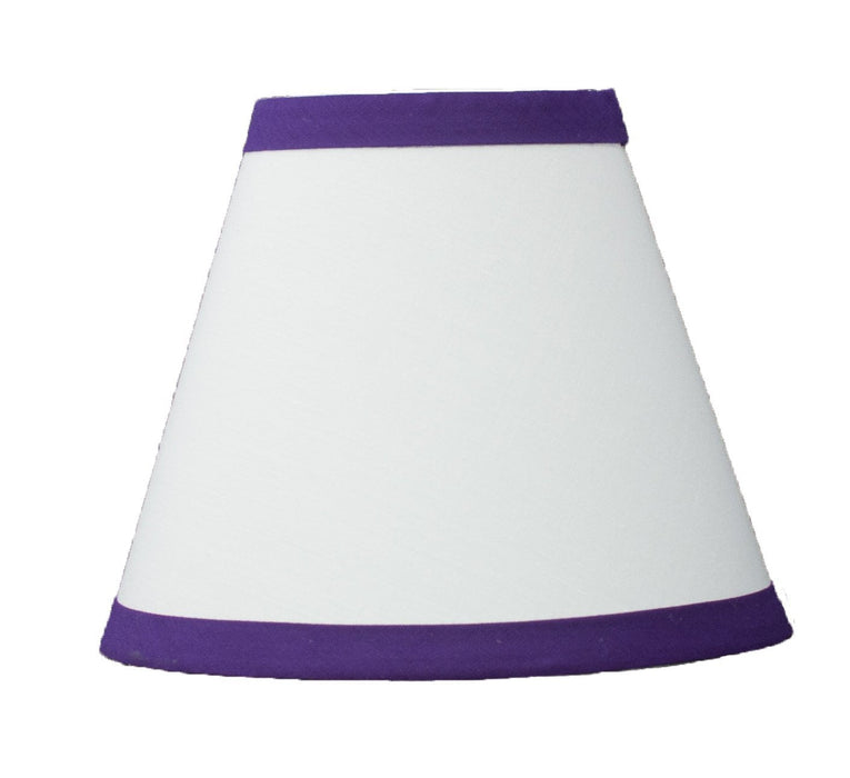 White Cotton 6-inch Chandelier Lamp Shade with Colored Trim - 6 Colors