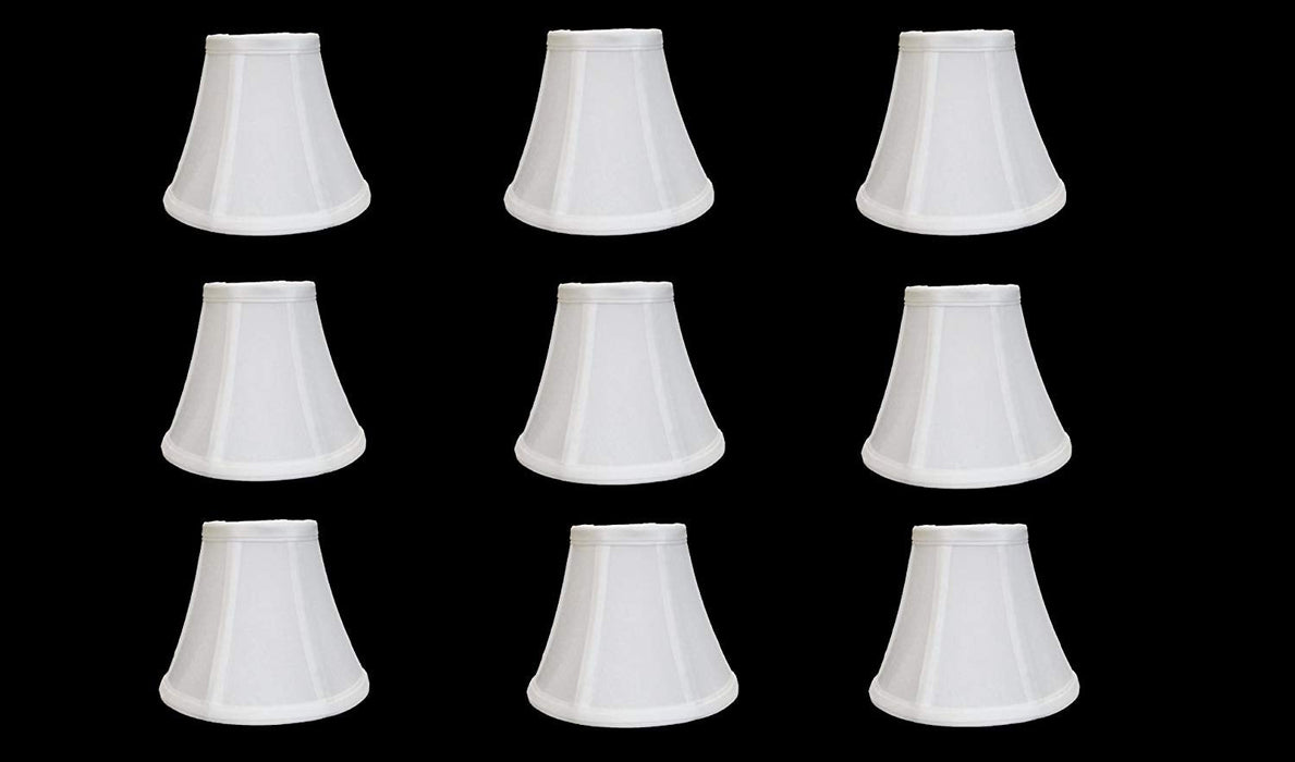 Urbanest Chandelier Lamp Shades, Set of 9, Soft Bell 3"x 6"x 5" White , Clip On