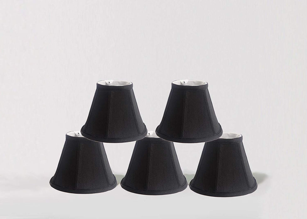 Urbanest 1100076b Chandelier Lamp Shade, 6-inch, Empire, Clip On, Black(set of 5)