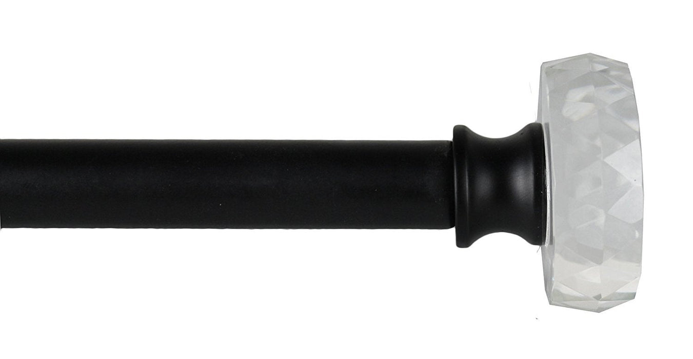 3-4-inch Diameter Cut Crystal Disc Adjustable Single Drapery Curtain Rod