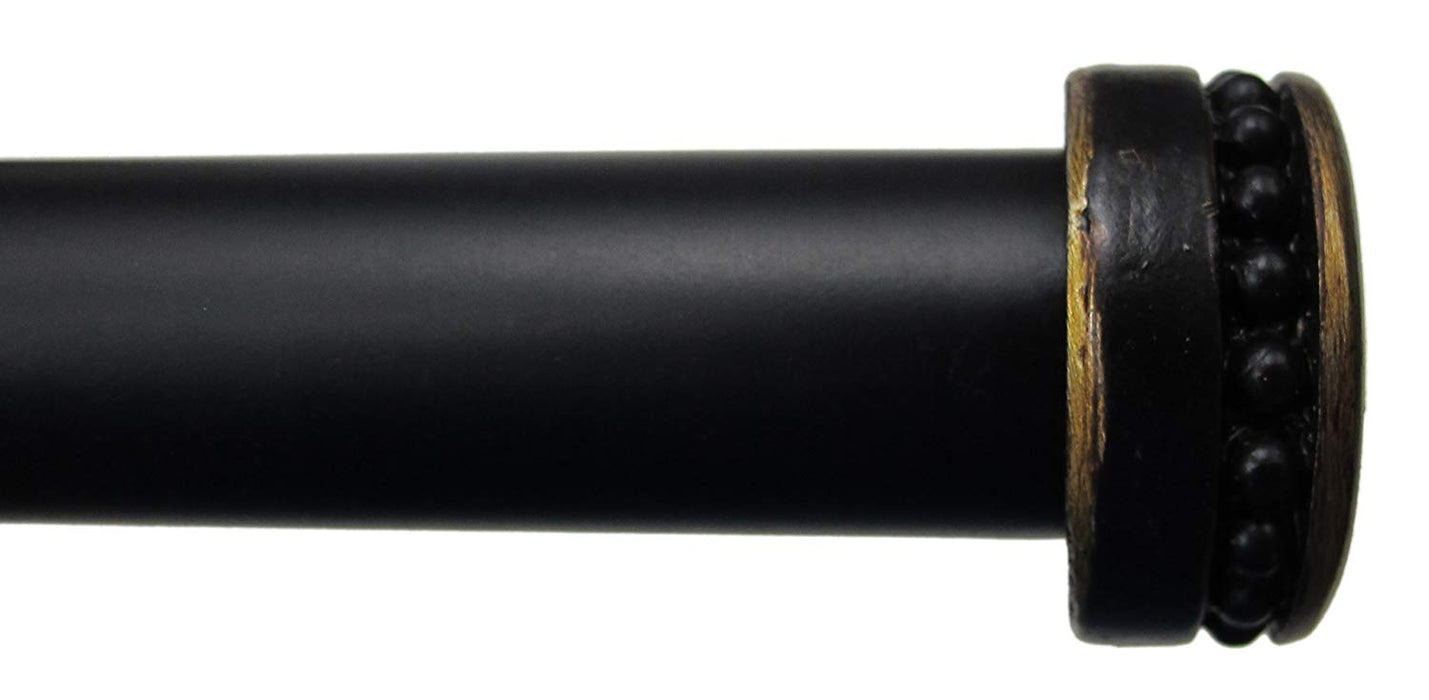 Urbanest Beaded Cap Curtain Drapery Rod Set