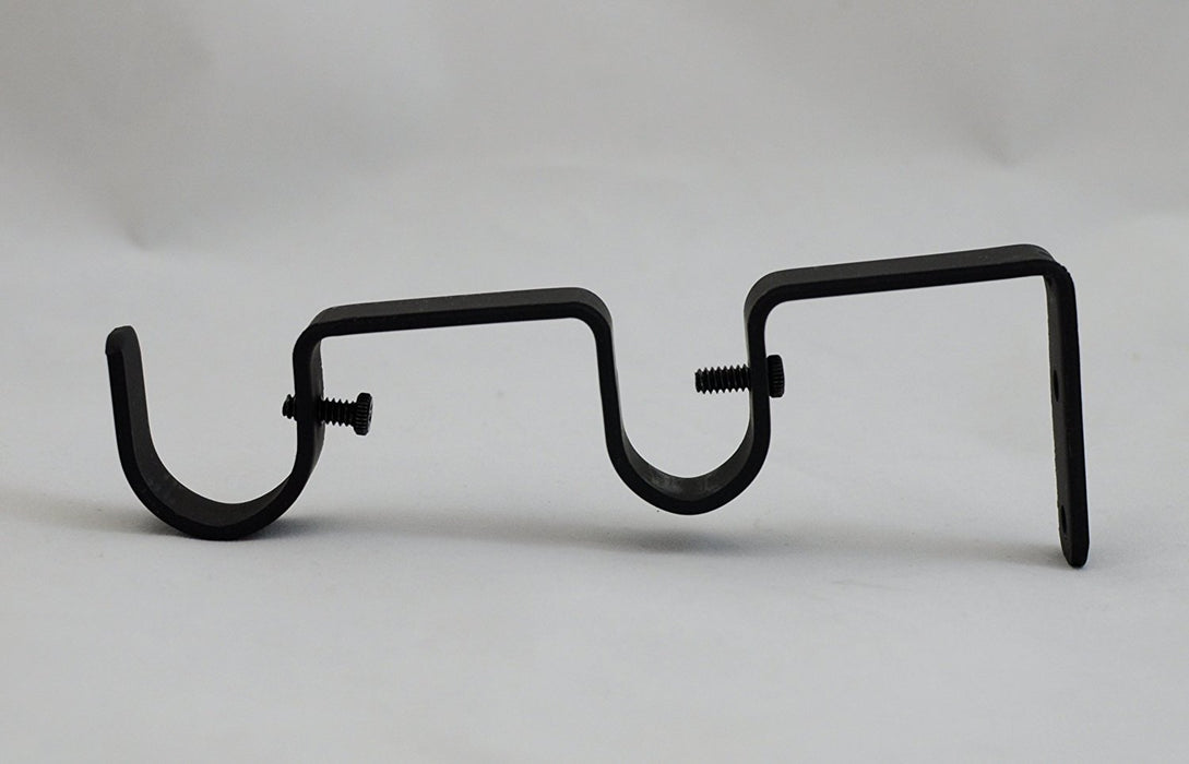 Double Curtain Rod Bracket for 1" and 3/4" Rod, Black, 1 pcs.