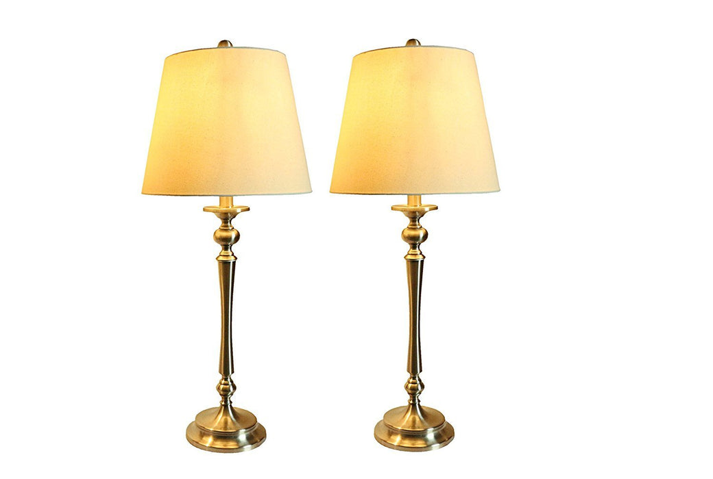 Set of 2 Constance Table Lamps, Brushed Nickel