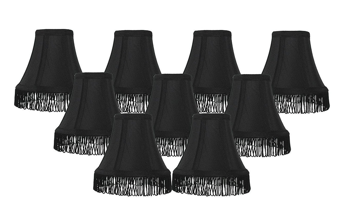 Silk 6-inch Bell with Fringe Chandelier Lamp Shade - 5 Colors