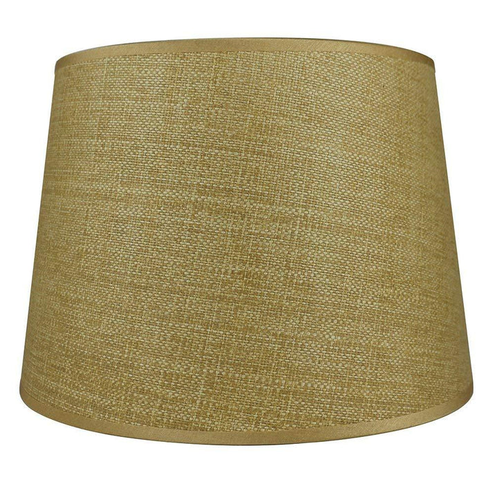 French Drum Lampshade, Woven Grass, 10-inch by 12-inch by 8.5-inch, Spider Washer Fitter