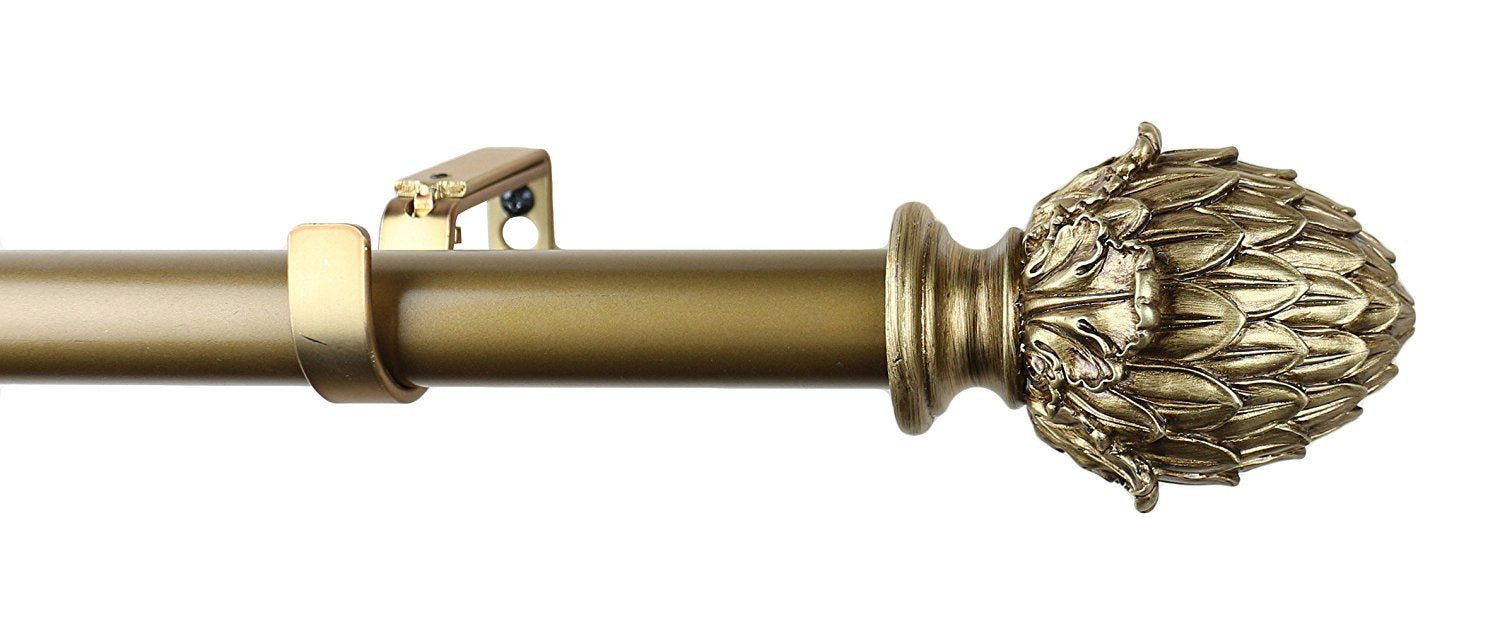 1-inch Diameter Artichoke Adjustable Single Drapery Curtain Rod