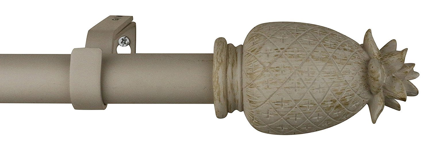 Urbanest 1-inch Diameter Pineapple Adjustable Single Drapery Curtain Rod - 4 Finishes