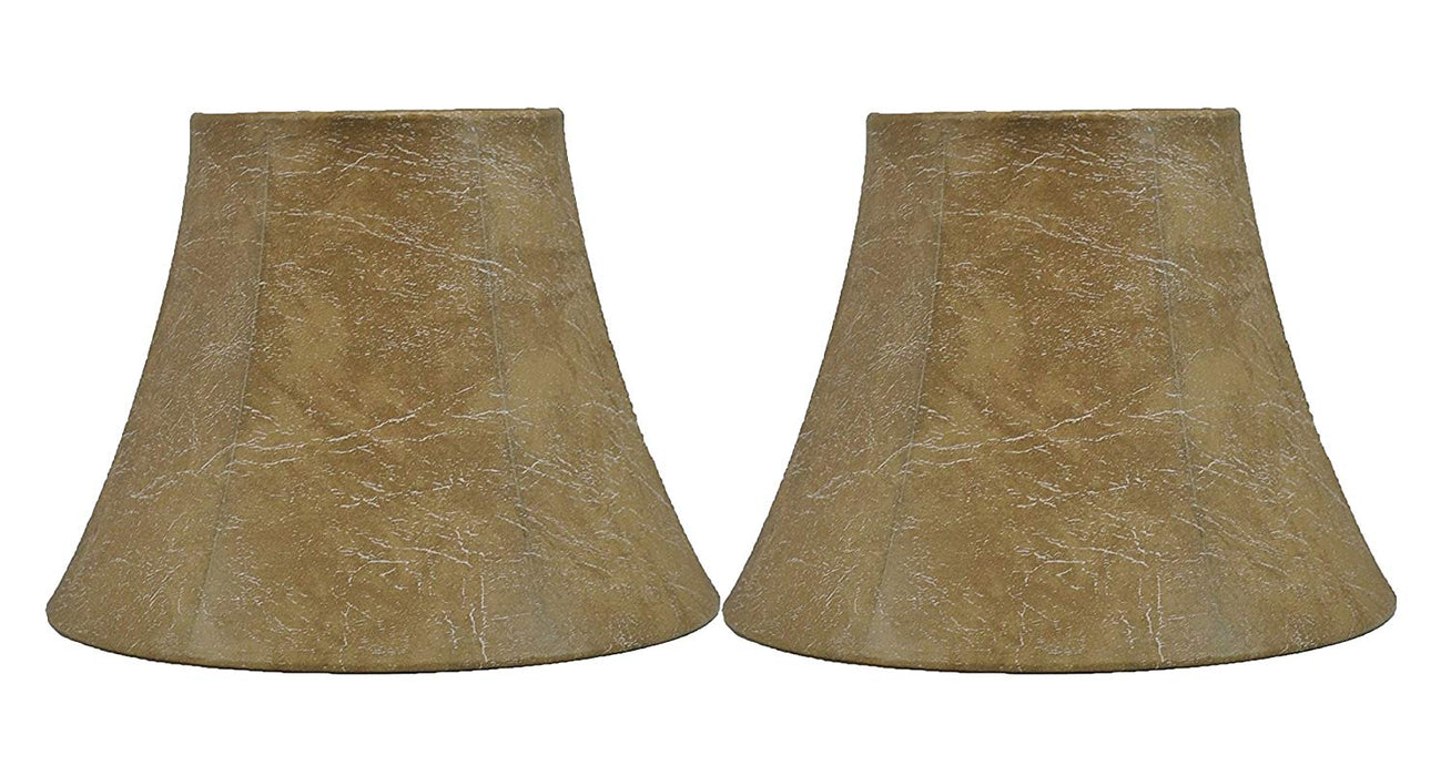 Urbanest Set of 2 Softback Bell Lamp Shade, Faux Leather, 5-inch by 9-inch by 7-inch, Spider-fitter