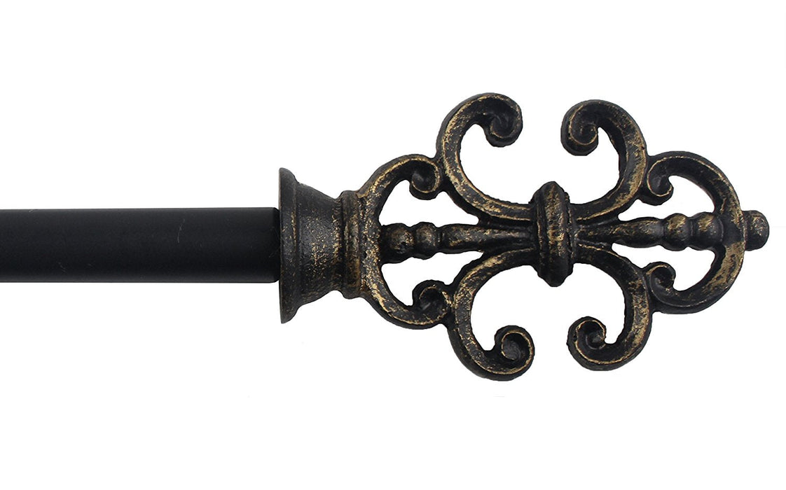 Urbanest 1-inch Skeleton Key Adjustable Single Drapery Curtain Rod - 2 Finishes