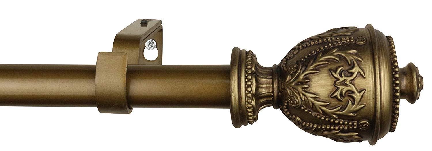 Urbanest 1-inch Diameter Grecian Urn Adjustable Single Drapery Curtain Rod