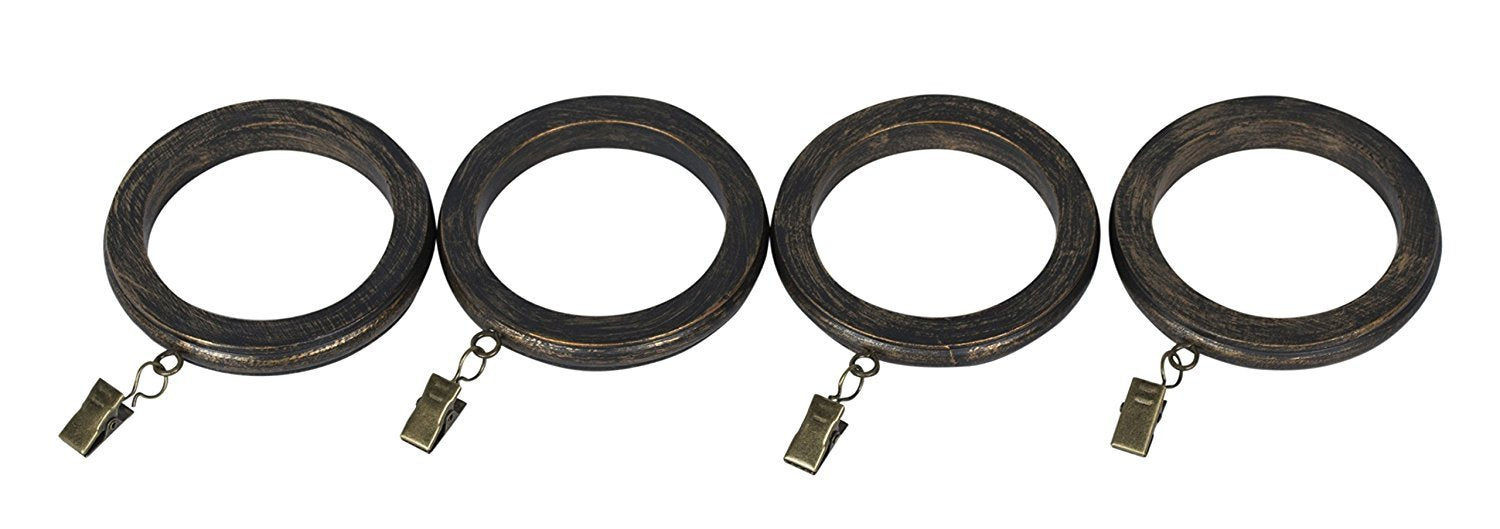Set of 4 Large Banded Designer Curtain Rings