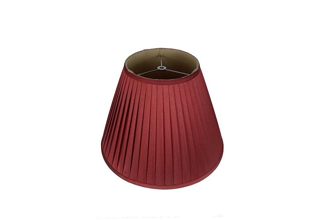 Softback Empire Side Pleat Lampshade, Faux Silk, 6x14x9", Burgundy, Spider