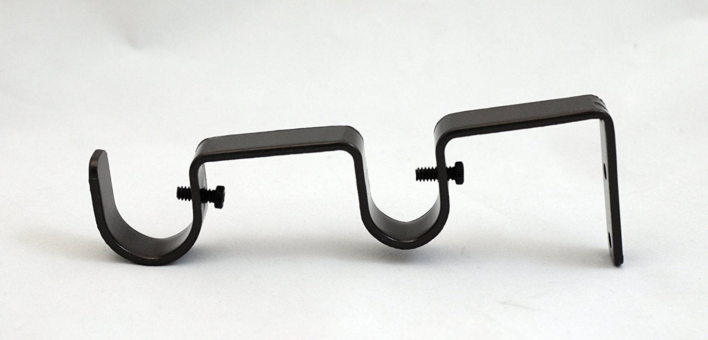 Double Curtain Rod Bracket for 1" and 3/4" Rod, Bronze, 1 pcs.