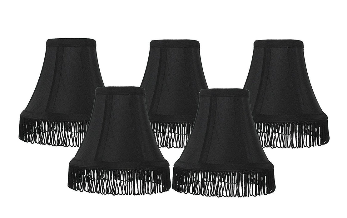 Silk 6-inch Bell with Fringe Chandelier Lamp Shade - 5 Colors