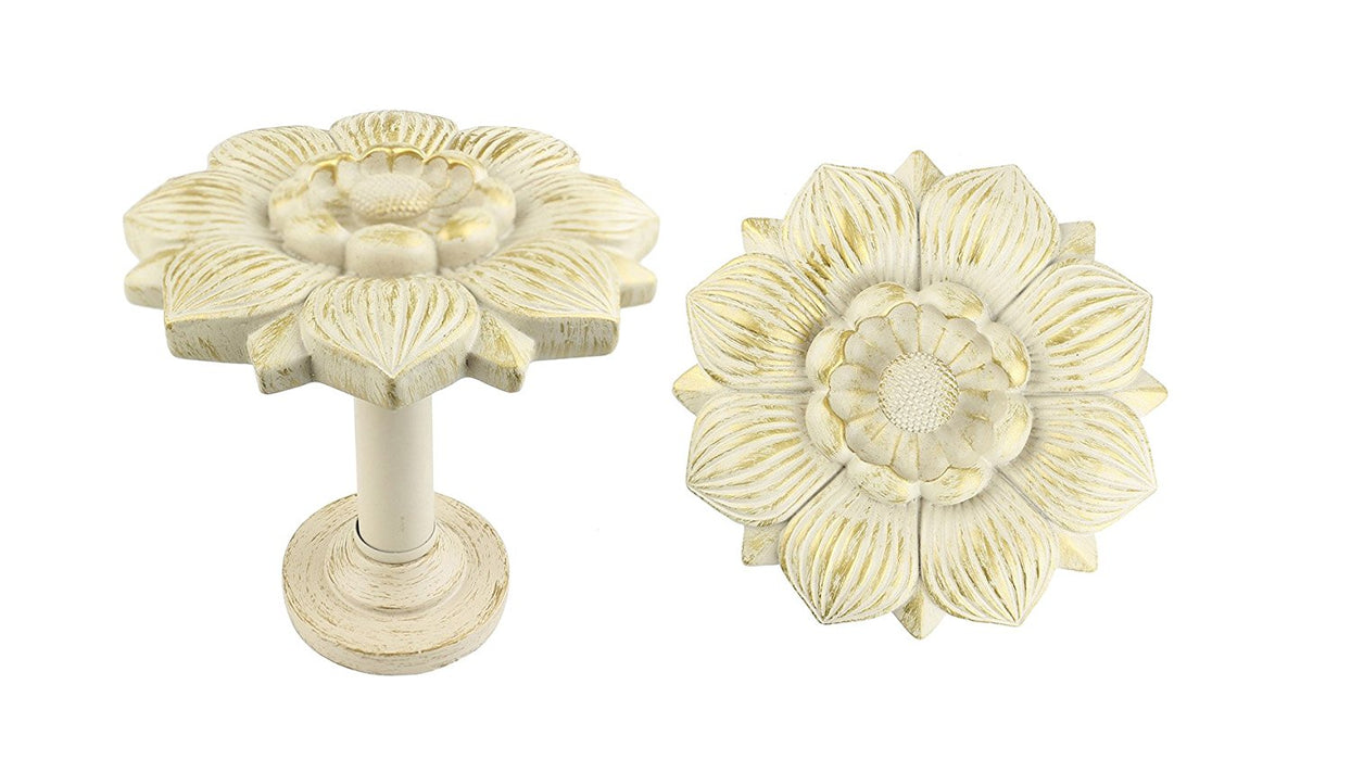 Large Bloom Medallion Drapery Holdback - 4 Finishes