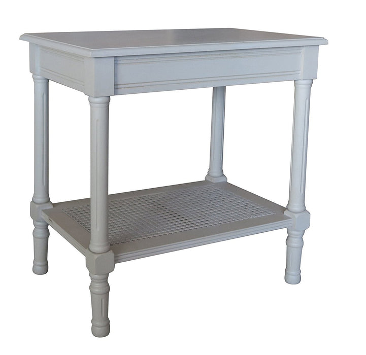 Jamestown Side Table with Rattan Shelf - 6 Finishes