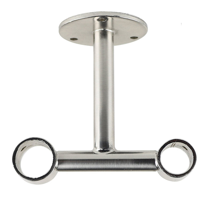 Double Ceiling Bracket for Curtain Rod, Fits 1-inch Front Rod and 5/8-inch Back Rod