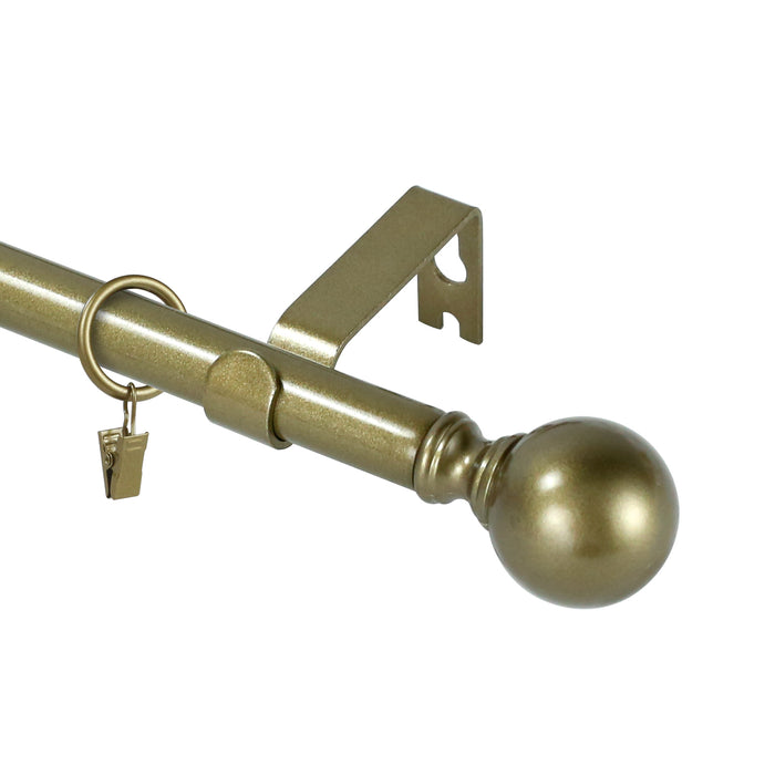 Urbanest Ball Adjustable Single Drapery Curtain Rod Set with Rings, 5-8"