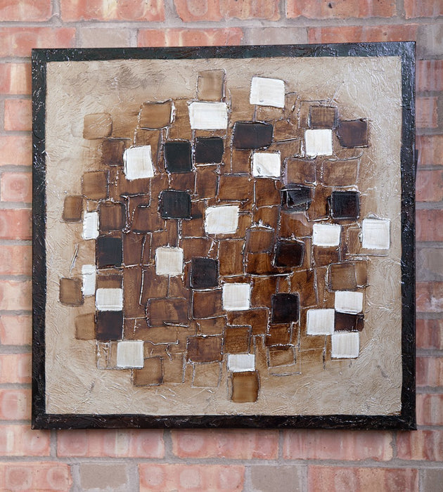 Framed Stretched Square Mind Oil Painting 27.5"x27.5"
