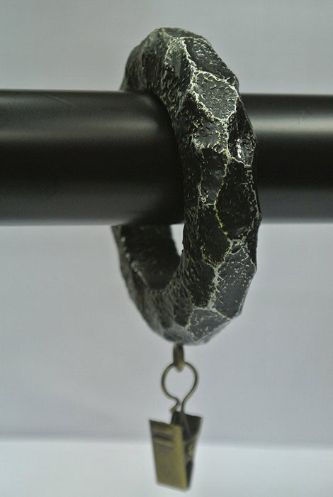 Set of 7 Hammered Designer Curtain Rings in Antique Silver Finish