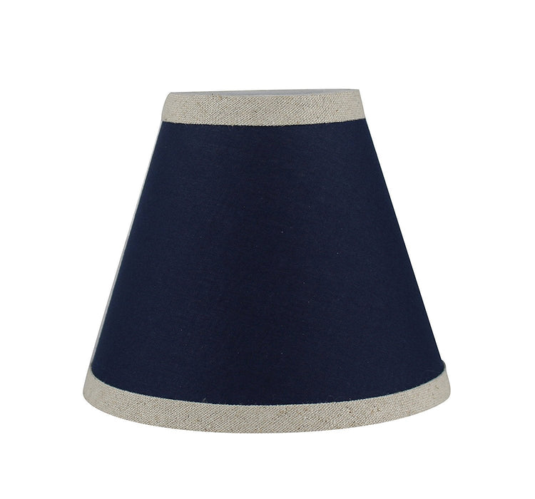 3-inch by 6-inch by 5-inch Cotton Chandelier Shade with Trim