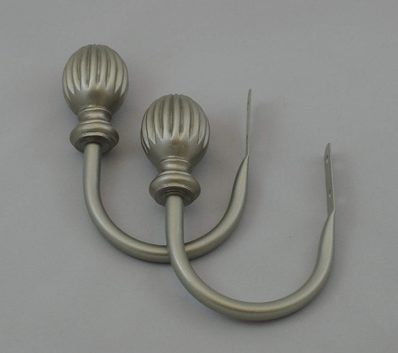 Urbanest Fluted Egg Drapery Holdbacks, Set of 2, Pewter