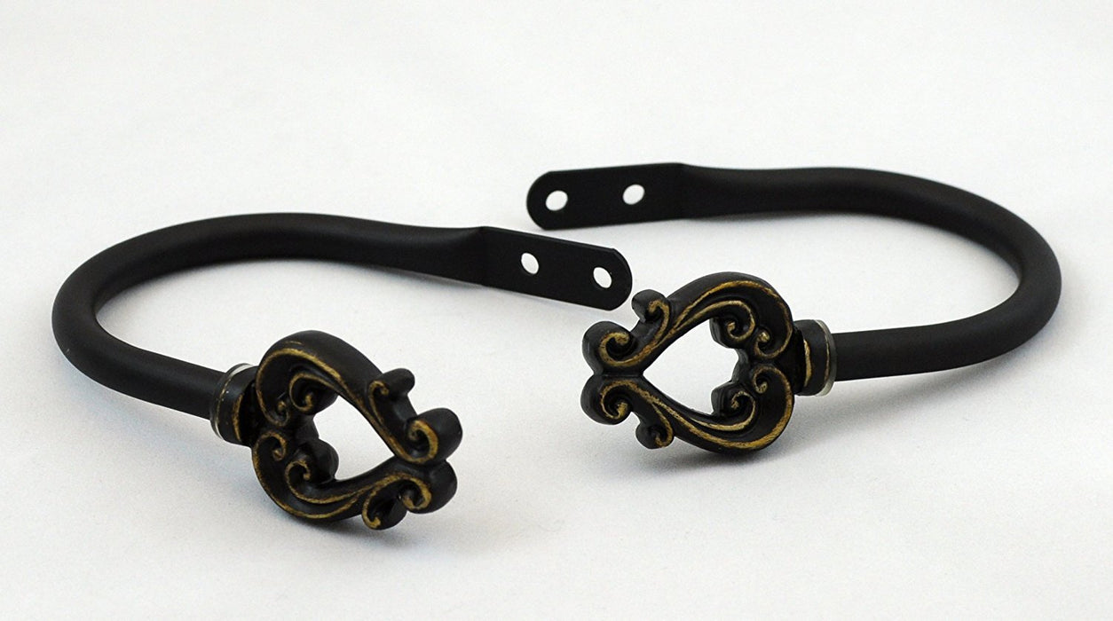 Touche Drapery Holdbacks, Set of 2, Black