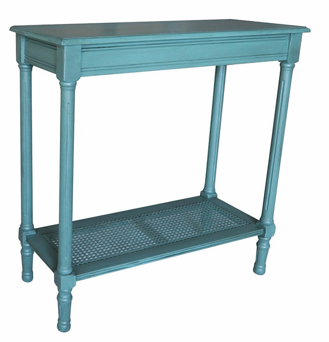 Alexandria Side Table with Rattan Shelf - 6 Finishes