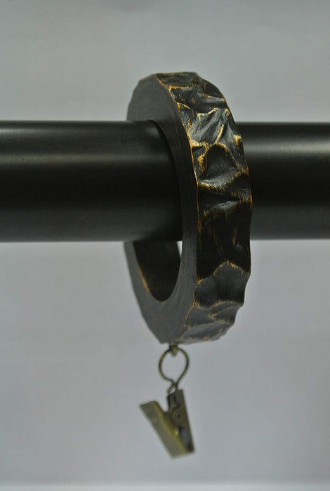 Urbanest Set of 7 Hammered Designer Curtain Rings in Burnt Gold Finish